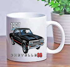 Retro Black 1967 Chevelle SS Classic Muscle Car Ceramic Coffee Cup Gift Mug picture
