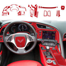 36Pcs Red Carbon Fiber Interior Full Kit Cover Trim For Chevrolet Corvette C7 picture