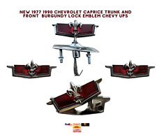 NEW 1977 1990 CHEVROLET CAPRICE TRUNK AND FRONT  BURGUNDY LOCK EMBLEM CHEVY UPS picture