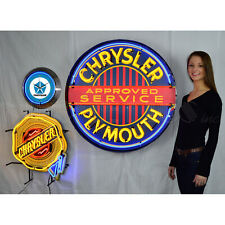 CHRYSLER PLYMOUTH 36 INCH NEON SIGN IN METAL CAN Lamp Light picture