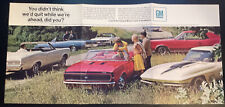 ORIGINAL 1966-67 GM CARS 3-PAGE FOLD-OUT PRINT AD - PONTIAC, CHEVY, BUICK, OLDS picture