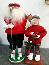 Vintage Golf Playing Mr & Mrs Santa Clause, Figures, Tee Time picture