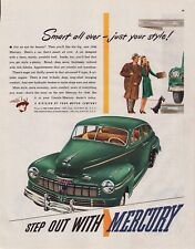 1946 Step Out With Mercury V Type 8 Cylinder Engine Green Vintage Print Ad L74 picture