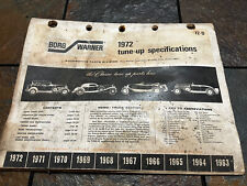 Borg Warner 1972 Auto Tune Up Manual Shop Specs 72 70 71 68 69 67 66 65 64 72-D picture