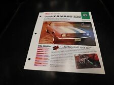 1967-1969 Chevrolet Camaro Z28 Spec Sheet Brochure Photo Poster 1968 picture