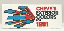 🎨 1981 Chevrolet CAR Exterior Paint Color BROCHURE - Chips Sample Chevy 81 NOS picture