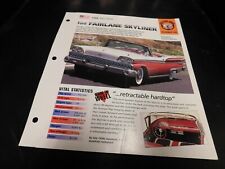 1957-1959 Ford Fairlane Skyliner Spec Sheet Brochure Photo Poster 1958 picture