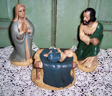 4Pcs Vintage Holland Mold Nativity Mary Joseph Baby Jesus Hand Painted picture