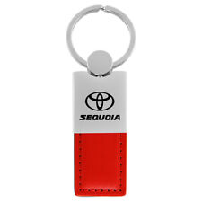 Toyota Sequoia Keychain & Keyring - Duo Premium Red Leather & Metal Key Fob picture