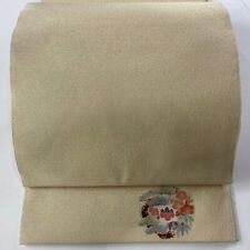 Japanese Kimono Obi Pure Silk Gold Thread Golden Color Patterned On All Surfaces picture