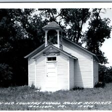 c1950s Allison, IA RPPC Historic Country Pioneer School House Butler Co PC A105 picture