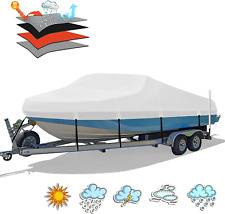 Heavy Duty 800D PU Waterproof Boat Cover, 14'- 16' Trailerable Marine Grade Poly picture