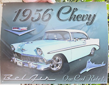 1956 GM Approved Chevy Bel Air One Cool Ride Metal Sign Garage Mancave picture