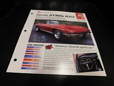 1963-1967 Chevrolet Corvette Sting Ray Spec Sheet Brochure Photo Poster 64 65 66 picture