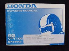 GENUINE 1992 HONDA 1100 VT1100C SHADOW MOTORCYCLE OPERATORS MANUAL VERY GOOD picture