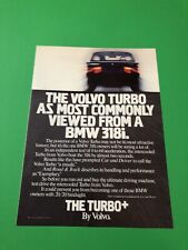1984 1985 VOLVO TURBO VINTAGE ORIGINAL PRINT AD ADVERTISEMENT PRINTED A2 picture