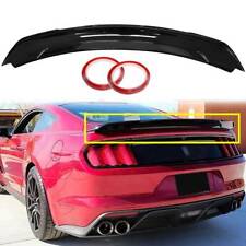 For 2015-2021 Ford Mustang Track Pack Style Glossy Black Rear Trunk Spoiler Wing picture
