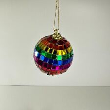 Rainbow Ornament Pride Disco Ball Car Rear View Mirror Christmas Tree Set of 10 picture