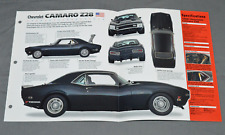 1967 1968 1969 CHEVROLET CAMARO Z28 Car SPEC SHEET PHOTO BOOKLET BROCHURE picture