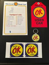 OK  Used Car Set, keychain,hang tag,decals,& price option sheet picture
