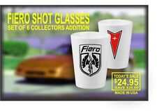 PONTIAC FIERO SHOT GLASS COLLECTION - NEW - 40% BIGGER GRAPHICS - MADE IN USA picture