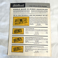 Edelbrock Brochure Single Quad Hi Riser Manifolds Advertisement Car Vintage 1971 picture