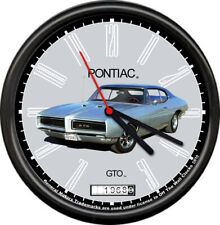 Licensed 1968 Pontiac GTO Racing General Motors Dealer Sign Wall Clock picture