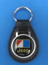 Vintage AMC Jeep genuine grain leather keyring -- key fob keychain - Collectible picture