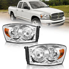 Chrome Headlights For 2006 2007 2008 Dodge Ram 1500 2500 3500 Amber Reflector picture