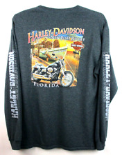 Harley Davidson Shirt New Port Richey FL Ship Dock Sunset Long Sleeve Men's XL picture