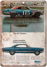 Ford 427 Fairlane Race Card Vintage Ad Reproduction Metal Sign A21 picture