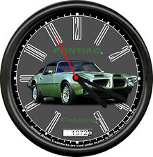 Licensed 1972 Pontiac Firebird Green Muscle Car General Motors Sign Wall Clock picture