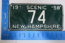 1958 58 NEW HAMPSHIRE NH LICENSE PLATE #74 LOW NUMBER TWO 2 DIGIT TAG picture