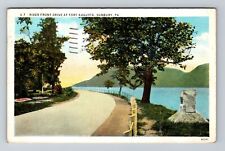 Sunbury PA-Pennsylvania, River Front Drive At Fort Augusta, Vintage Postcard picture
