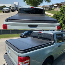 4.6FT For 2022-2023 Ford Maverick Hard Tri-Fold Tonneau Cover Truck Bed W/Lights picture