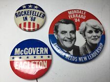 Set of 3 Political Pinback  ‘68, ‘72 and ‘84 Presidential Election Celluloid  picture