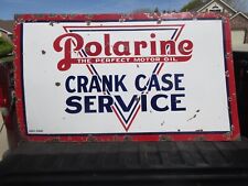 Large Vintage Polarine Motor Oil Standard Gasoline Porcelain Metal  Sign picture