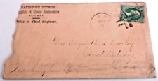 NOVEMBER 1873 SPRINGFIELD & ILLINOIS SOUTHEASTERN B&O USED COMPANY ENVELOPE picture