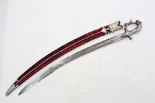 Sword Damascus Steel Blade Silver Koftgari Wire Work Tiger Face Handle 40