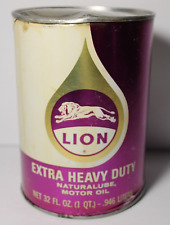 1959 1960s NOS New Old Vintage Lion Oil Can Quart Oil Can El Dorado Arkansas picture