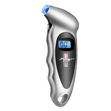 Mustang Tri-Bar Silver Digital Tire Pressure Gauge with LED-Backlit LCD Display picture