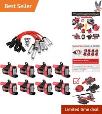 Premium Ignition Coil Pack and 8mm Spark Plug Wires - High Voltage - Red Pack 8 picture