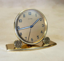 RESTORED  Classic 1950s Modern Cyma Swiss Desk Alarm Clock 2-day, 7-jewel mvt. picture