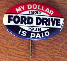  NOS 1937-1938 FORD CELLULOID ADVERTISING PIN or BUTTON #A264 picture