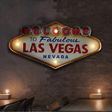 Sign with LED Metal Vintage Neon Signs Gift Welcome to Las Vegas Fit Bar Decor picture
