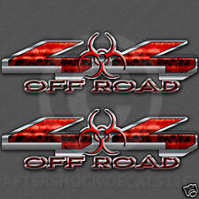 Biohazard 4x4 Truck Decal Set - Toxic Red Skull Stickers for Ford Trucks picture