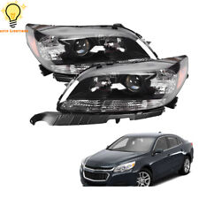 For 2013-2015 Chevy Malibu Left&Right Black Projector Headlights Headlamps picture