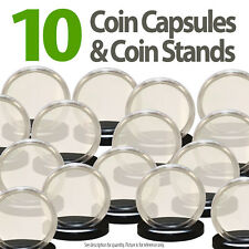 10 Capsules & 10 Stands for Poker CASINO CHIPS Direct Fit Airtight 40.6mm Holder picture