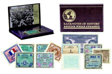 WWII Rare Collection Of Certified Allied Military Currency 8 Banknote Set Album picture