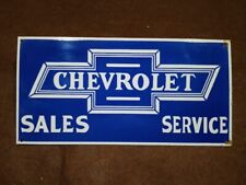 Porcelain Chevrolet Sales service  Enamel Metal Sign Plate Size  24 x 12